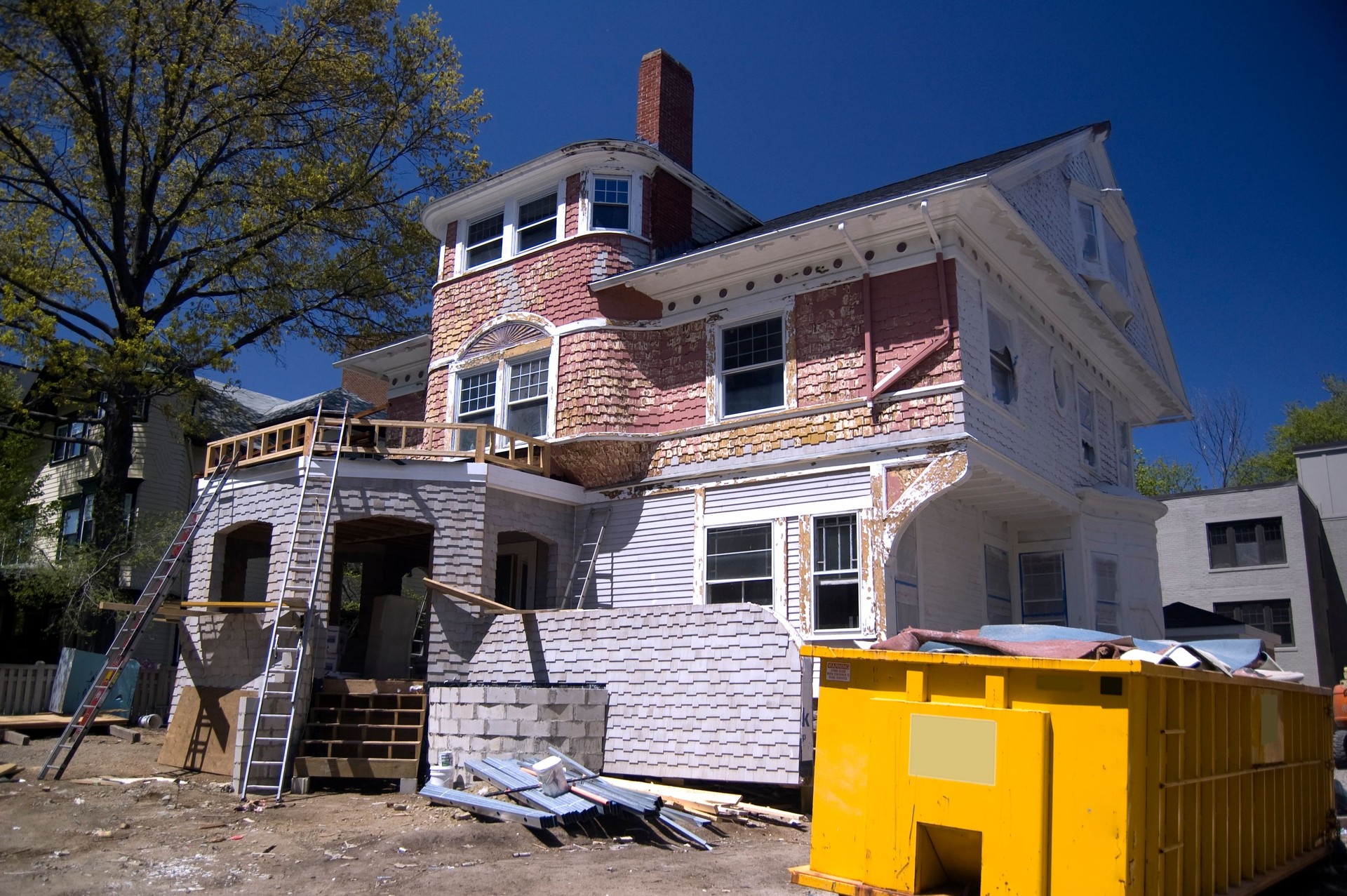 Victorian house under construction